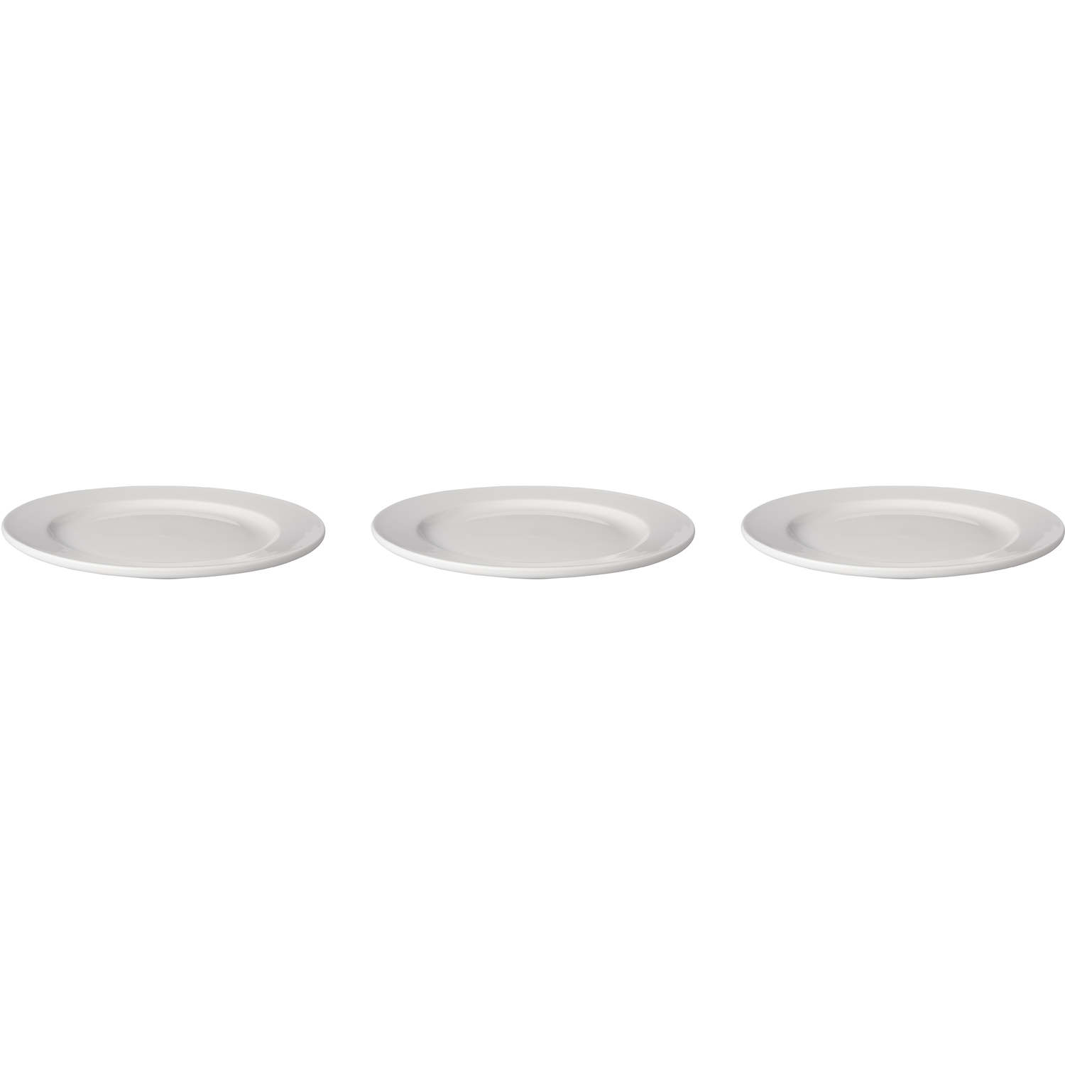 Mammoet Bord brede rand Budgetline 24.5 cm Wit Porselein 3 stuks