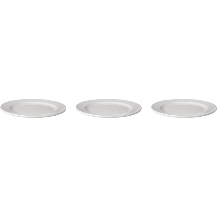 Mammoet Bord brede rand Budgetline 24.5 cm Wit Porselein 3 stuks