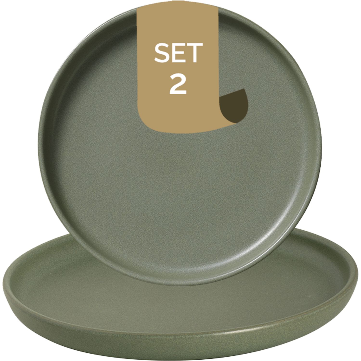 Palmer Bord Sandy Loam 22 cm Groen Stoneware 2 stuk(s)