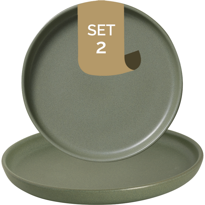 Palmer Bord Sandy Loam 22 cm Groen Stoneware 2 stuk(s)