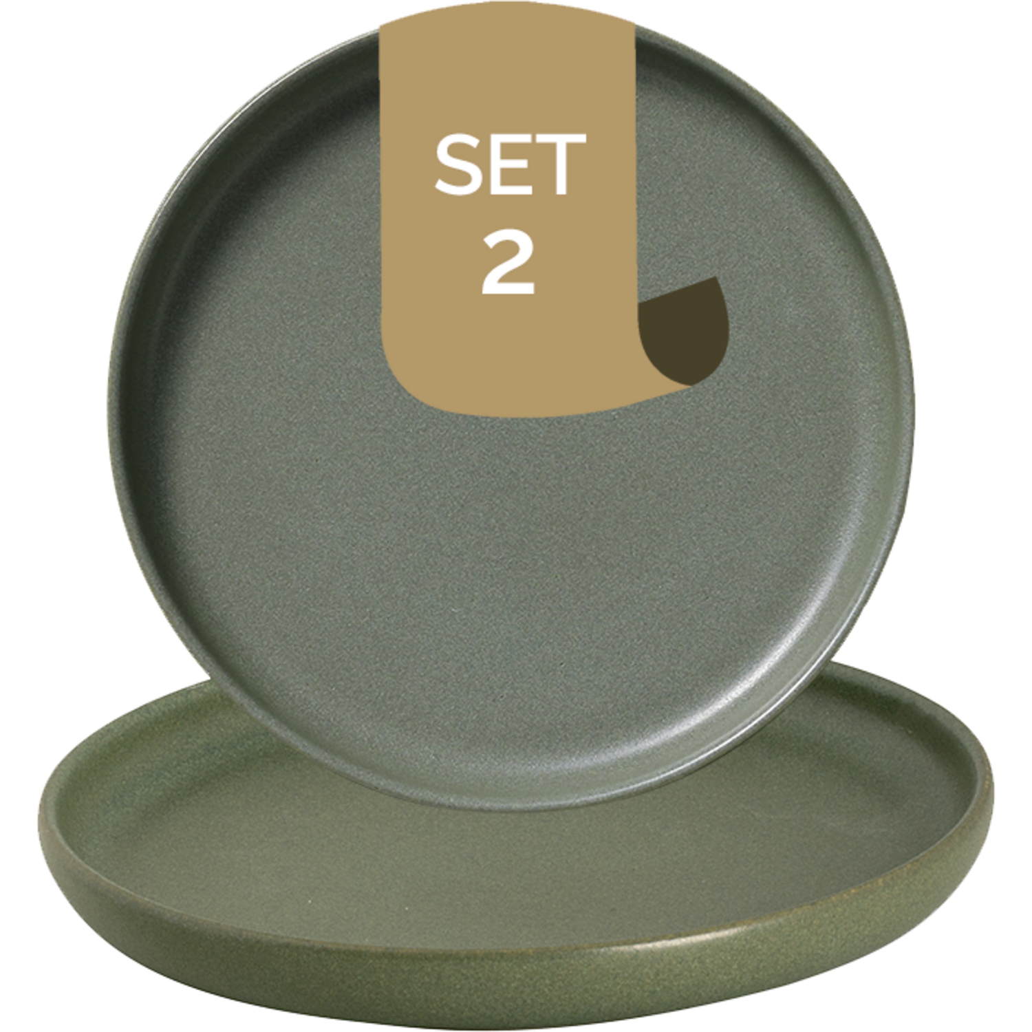 Palmer Bord Sandy Loam 17 cm Groen Stoneware 2 stuk(s)