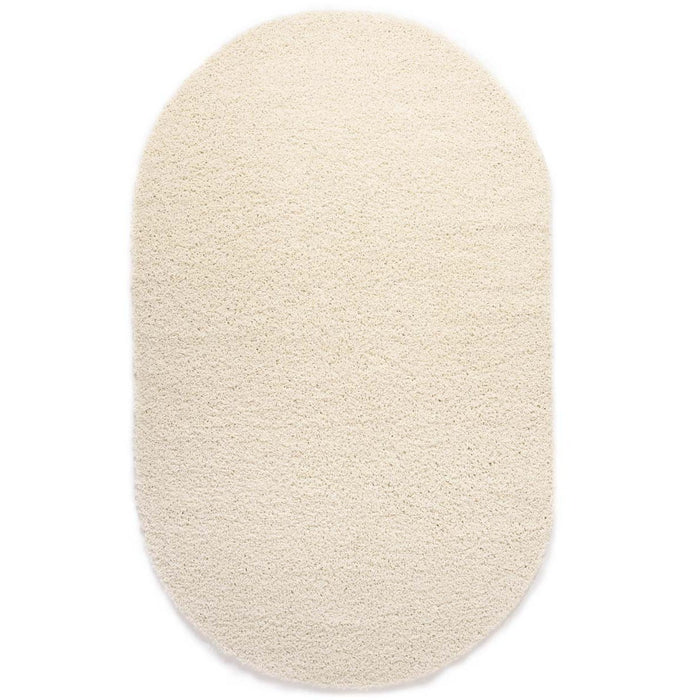 Tapeso Ovaal hoogpolig vloerkleed shaggy Trend effen - ivoor - 120x180