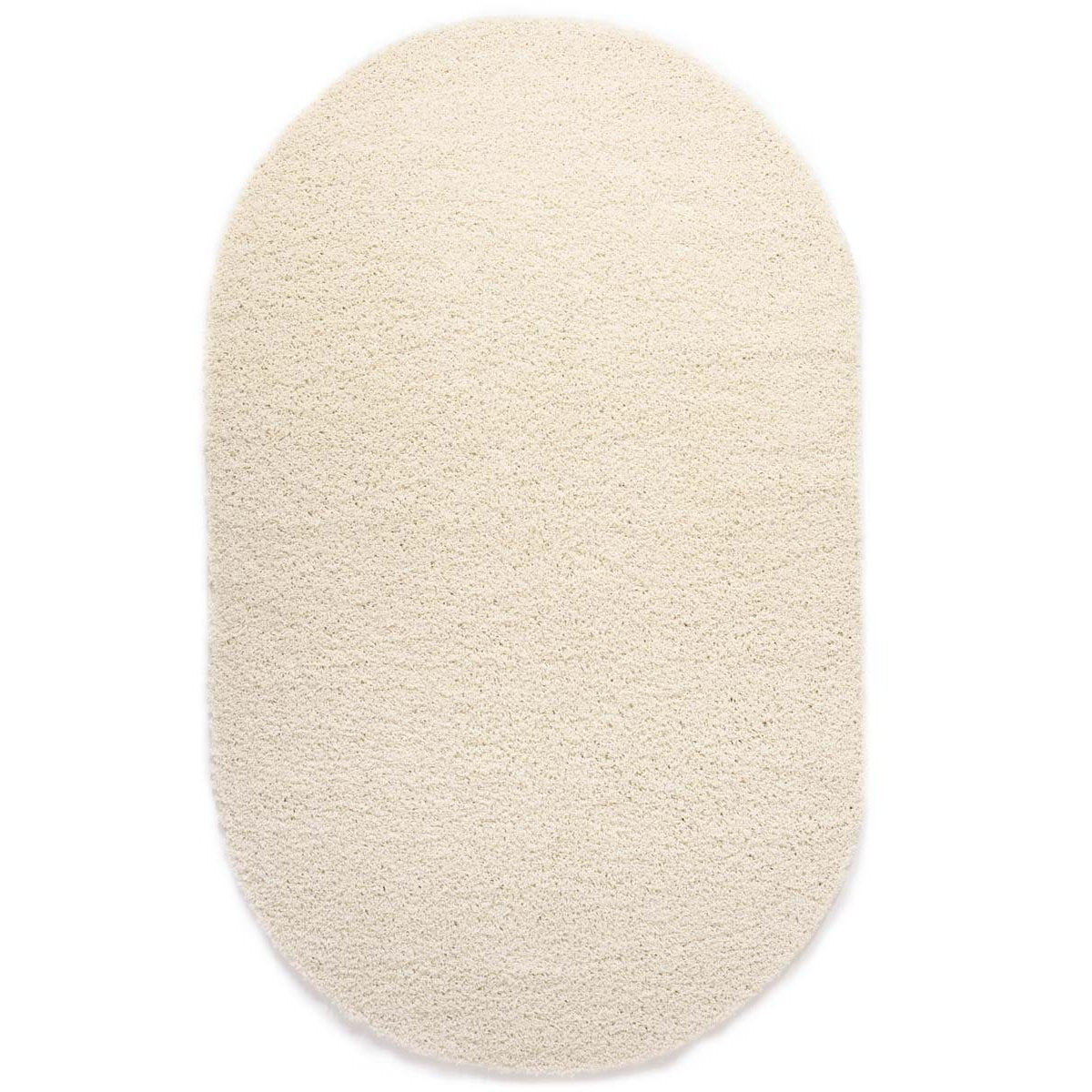 Tapeso Ovaal hoogpolig vloerkleed shaggy Trend effen - ivoor - 200x300