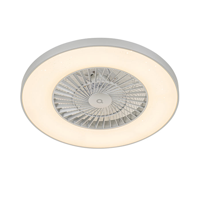 QAZQA Smart plafondventilator zilver met ster effect dimbaar - Climo