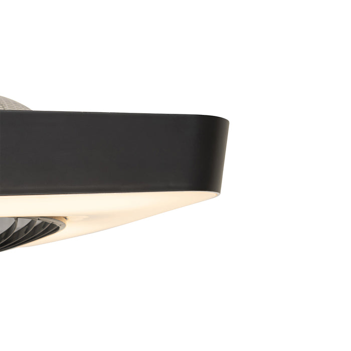 QAZQA Smart plafondventilator vierkant zwart incl. LED dimbaar -