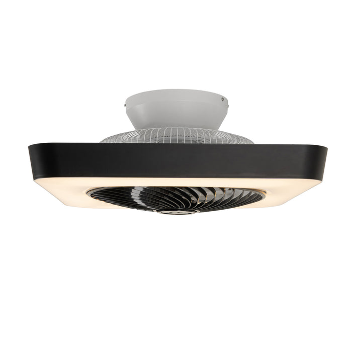 QAZQA Smart plafondventilator vierkant zwart incl. LED dimbaar -