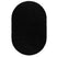 Tapeso Ovaal hoogpolig vloerkleed shaggy Trend effen - zwart - 150x240