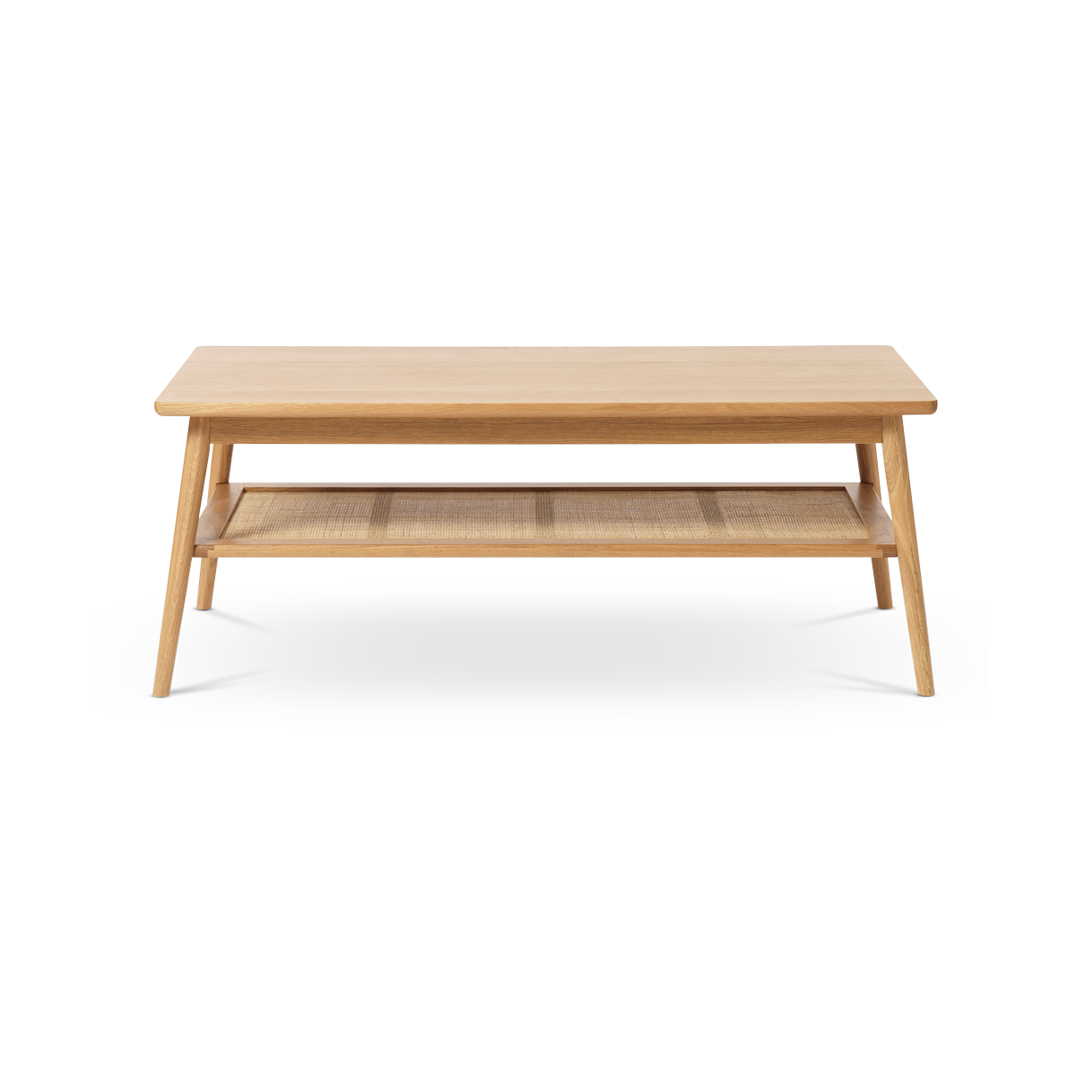 Olivine Boas Houten Salontafel met Rotan - Naturel Eiken