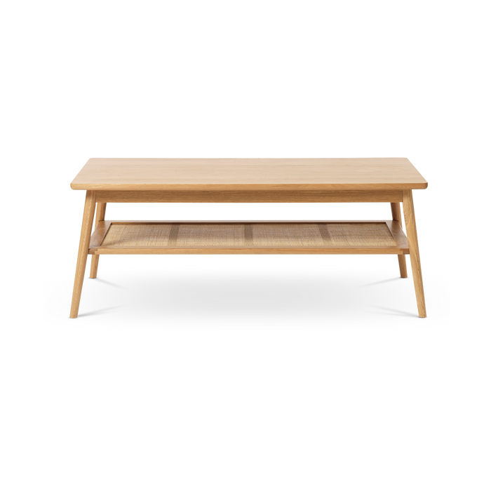 Olivine Boas Houten Salontafel met Rotan - Naturel Eiken