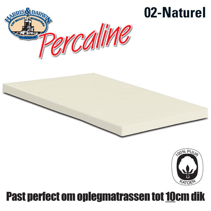 Harris&Darwin Creme Percaline Katoenen Topper Hoeslaken 160x200cm