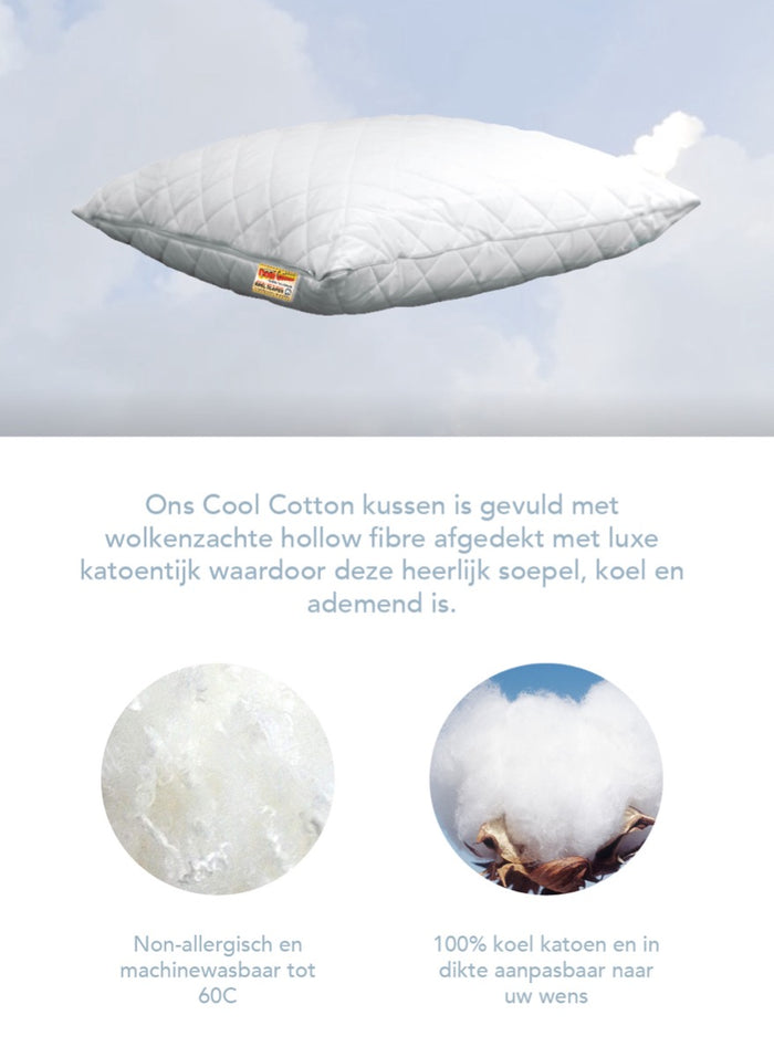 Cool Cotton Soepel ,extra ventilerend Kussen 60x70cm