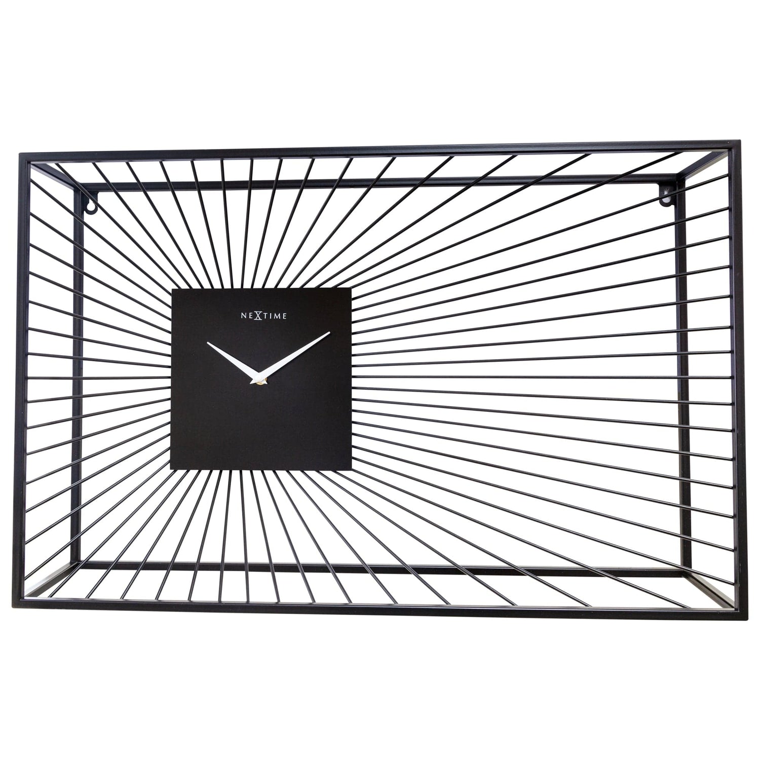 NeXtime - Grote Wandklok 70x45x15cm-Stil-Zwart-Metaal-NeXtime "Vasco"