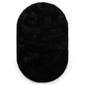 Tapeso Ovaal hoogpolig vloerkleed - Comfy plus - zwart - 120x180 cm