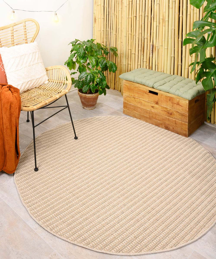 Boho&me Rond jute buitenkleed Sunny - naturel - 100 cm