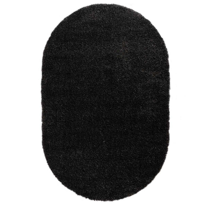 Tapeso Ovaal hoogpolig vloerkleed - Cozy Shaggy - antraciet - 150x240