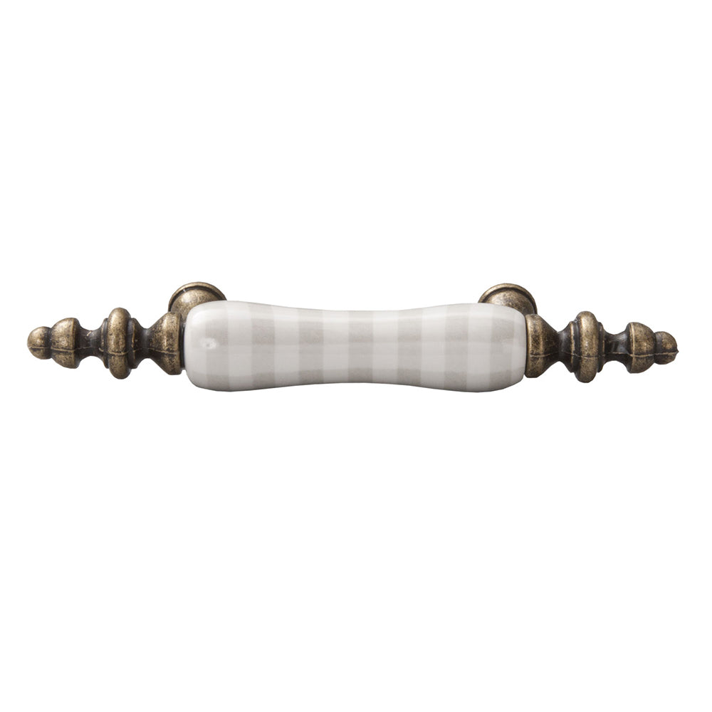 Clayre & Eef Handgreep  12 cm Beige Grijs Keramiek Handgreep Keuken