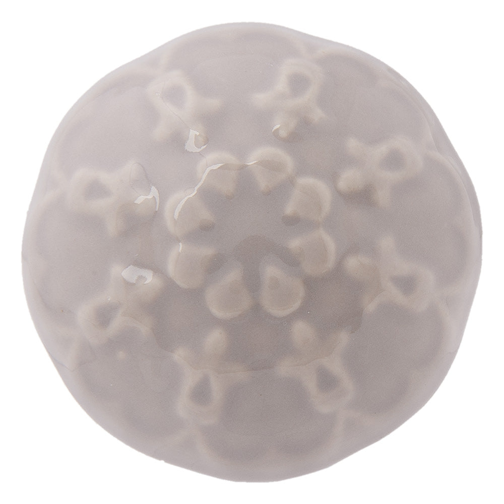 Clayre & Eef Deurknop Ø 4 cm Beige Keramiek Bloemen