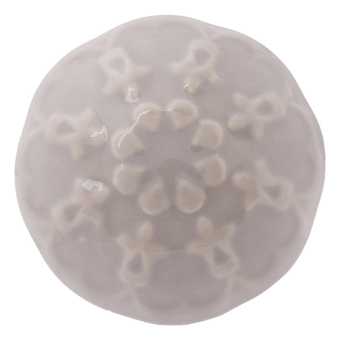 Clayre & Eef Deurknop Ø 4 cm Beige Keramiek Bloemen