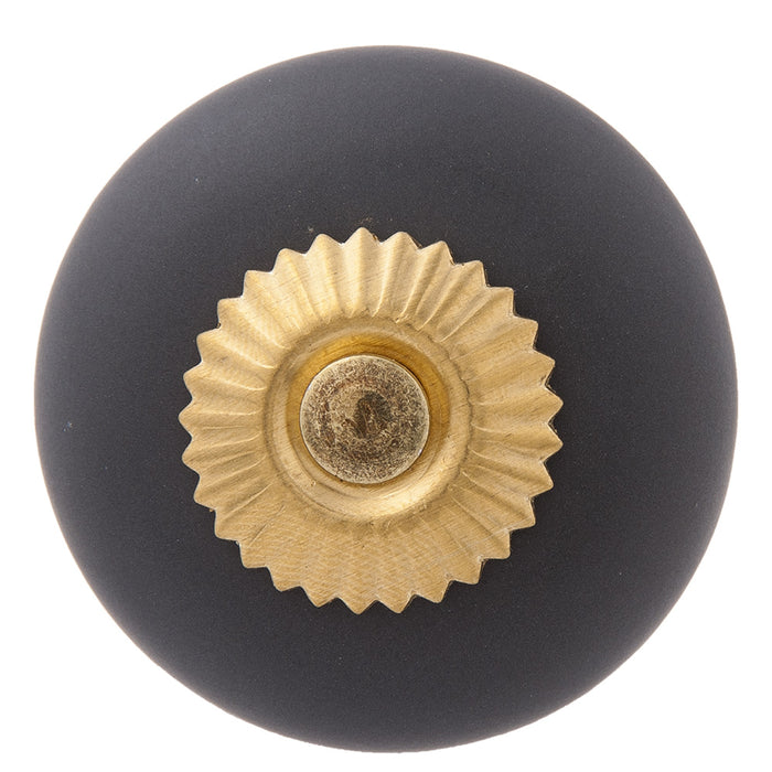 Clayre & Eef Deurknop Ø 4 cm Grijs Keramiek