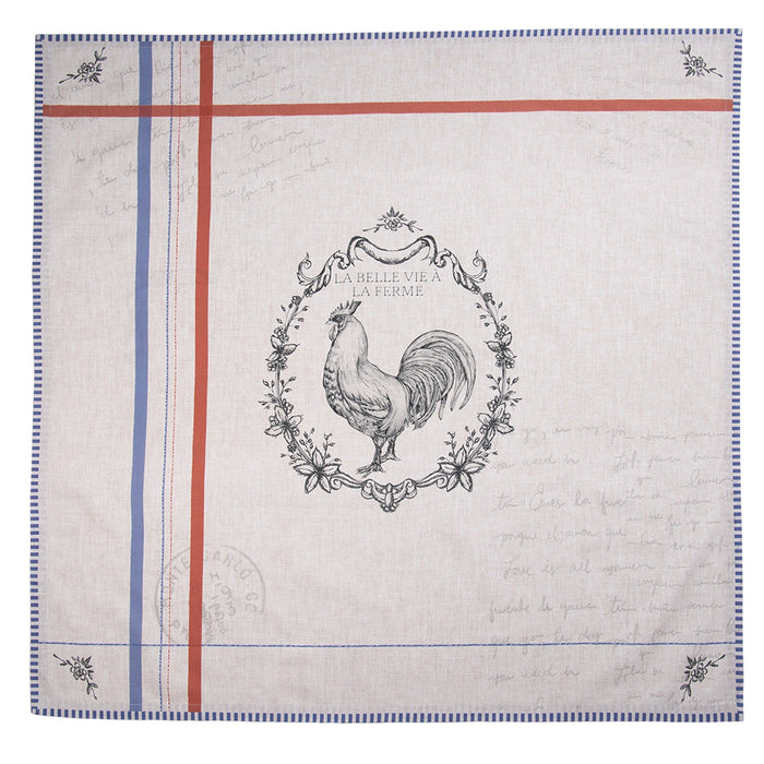 Clayre & Eef Tafelkleed  150x150 cm Beige Katoen Vierkant Haan