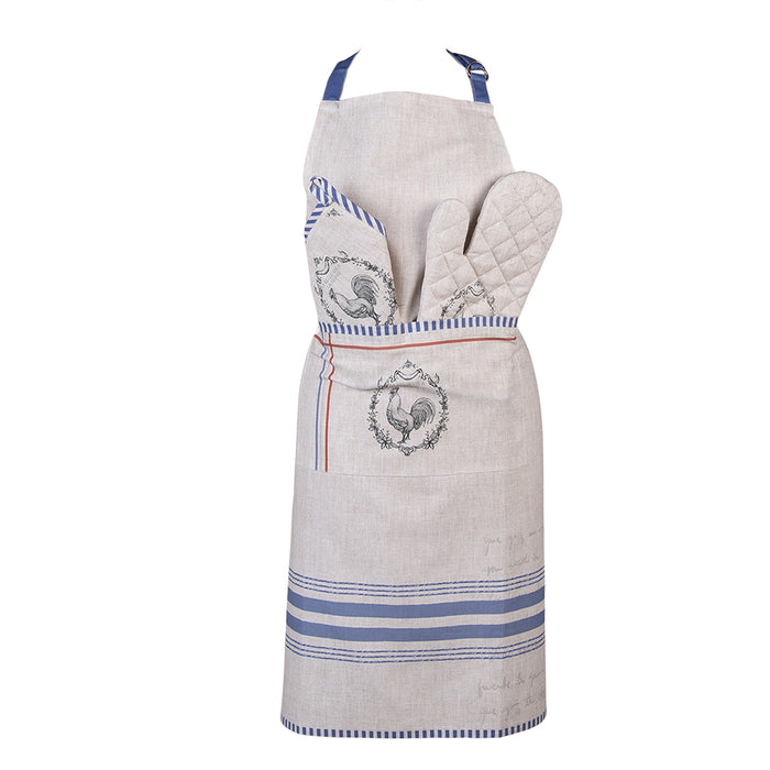 Clayre & Eef Keukenschort  70x85 cm Beige Katoen Haan BBQ Schort