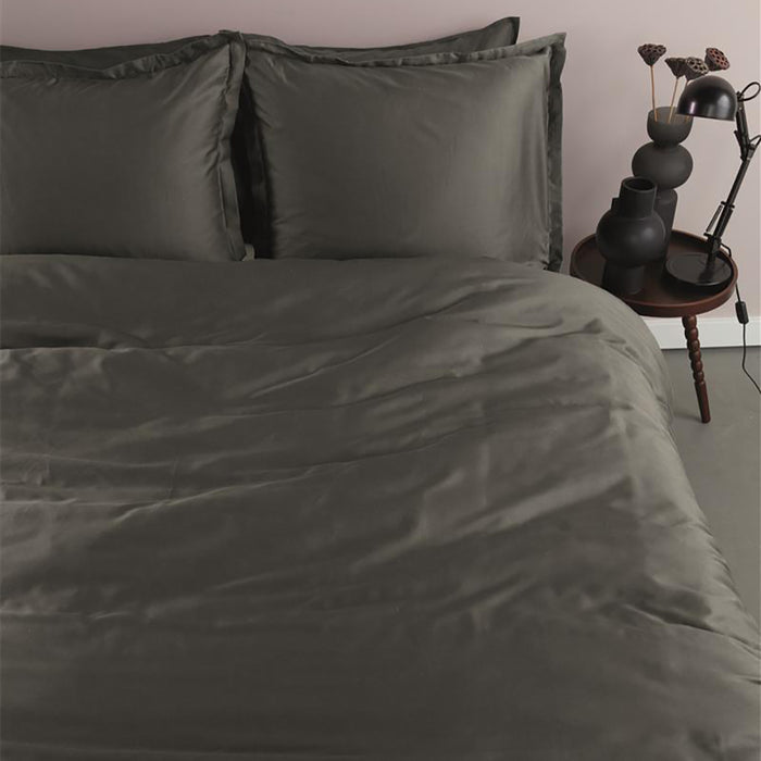 Ambiante Satin Dekbedovertrek 200 x 200/220 cm - Antraciet