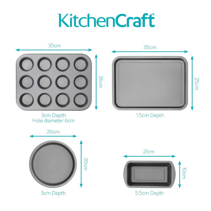 KitchenCraft - Bakvormenset, 4-delig - KitchenCraft