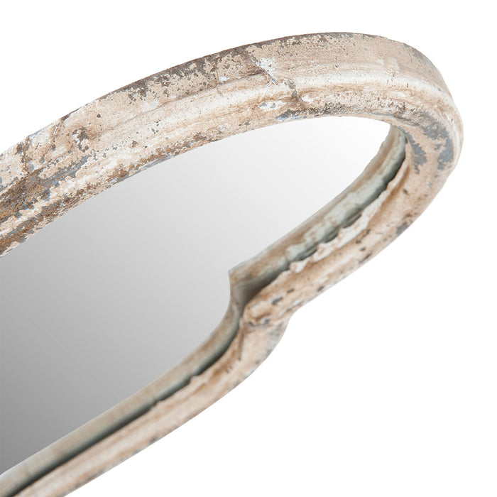 Clayre & Eef Spiegel  38x132 cm Wit Ijzer Rechthoek Grote Spiegel