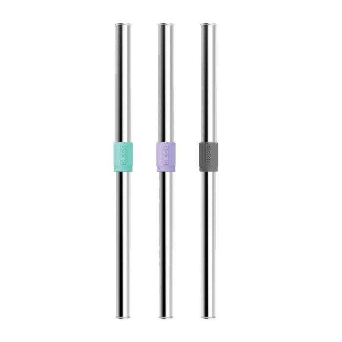 Herbruikbaar Rietje, RVS|Siliconen, BPA vrij, Grijs - Zoku | Pocket St