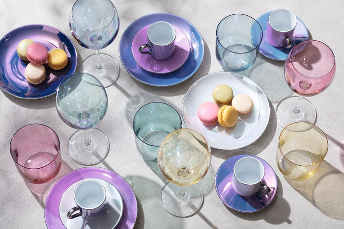 L.S.A. - Polka Wijnglas 400ml Mother of Pearl Set van 4 Stuks