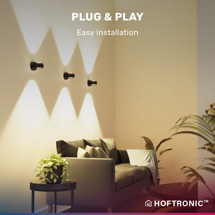HOFTRONIC  Cupo Smart wandlamp RGBWW IP54 Zwart WiFi + Ble Up and Down