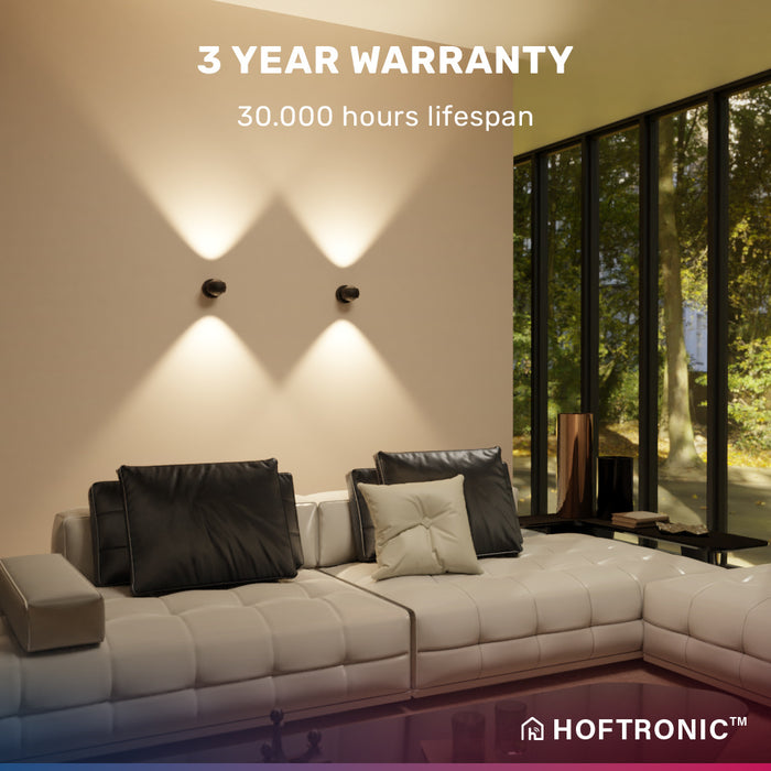 HOFTRONIC  Cupo Smart wandlamp RGBWW IP54 Zwart WiFi + Ble Up and Down