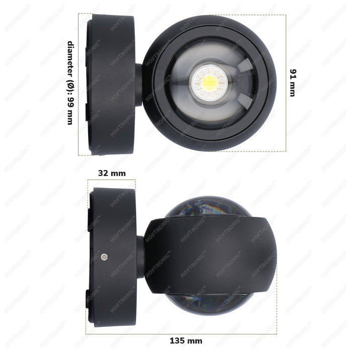 HOFTRONIC  Cupo Smart wandlamp RGBWW IP54 Zwart WiFi + Ble Up and Down