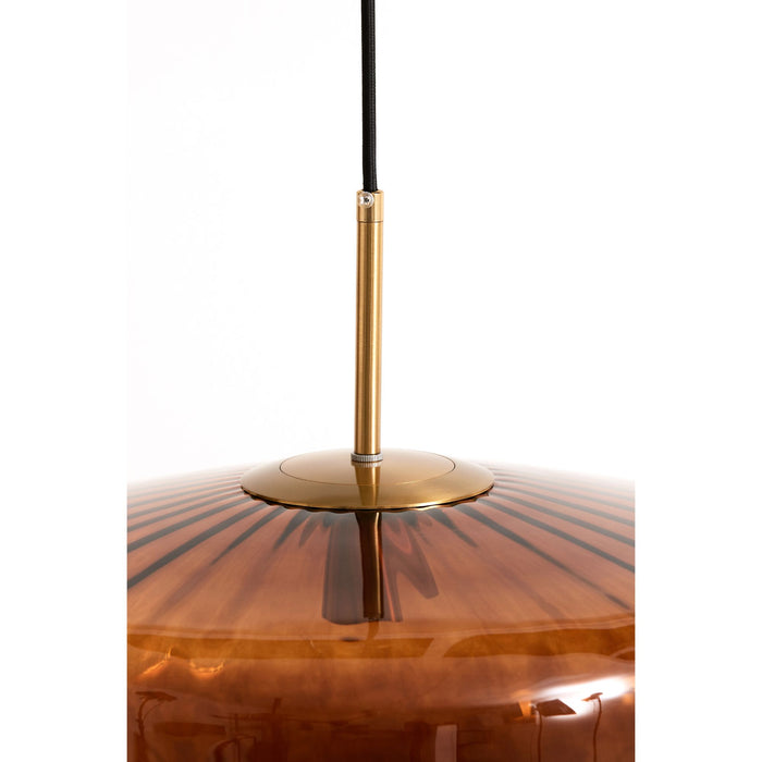 Light & Living - Hanglamp PLEAT - Ø40x17cm - Bruin