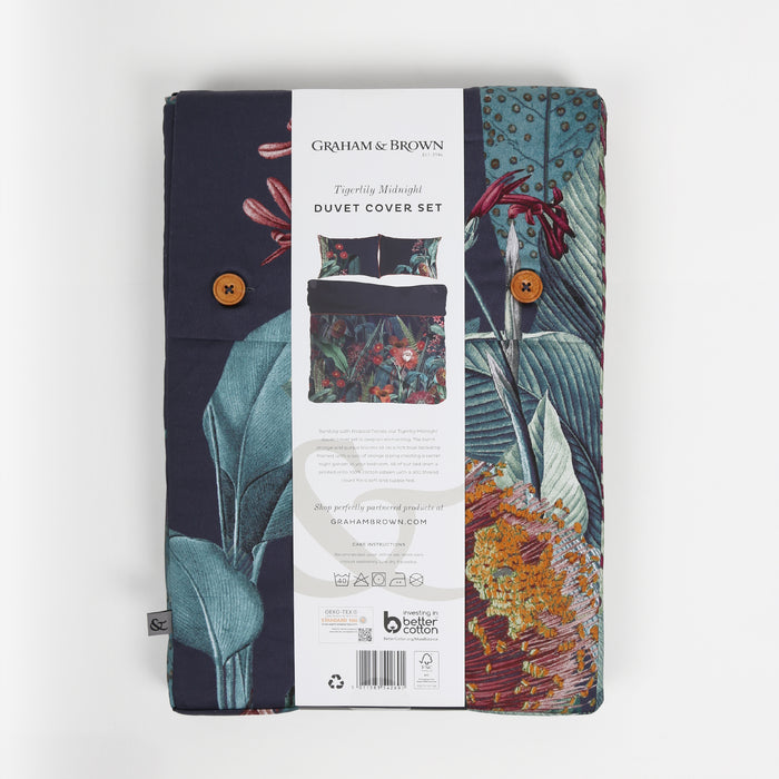 Graham & Brown Dekbedovertrek 220x230 - Tigerlily Midnight