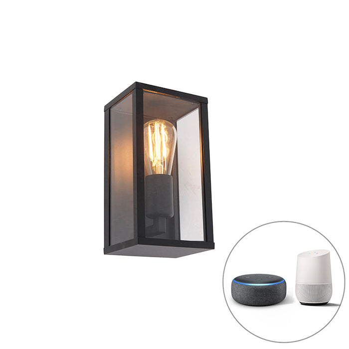QAZQA Smart wandlamp zwart 26 cm IP44 incl. Wifi ST64  - Charlois