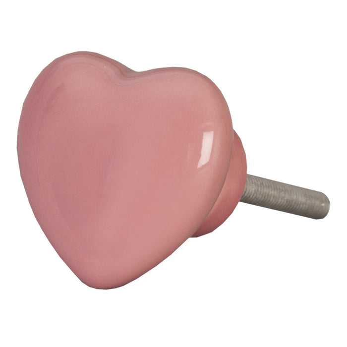 Clayre & Eef Deurknop 4 cm Roze Keramiek