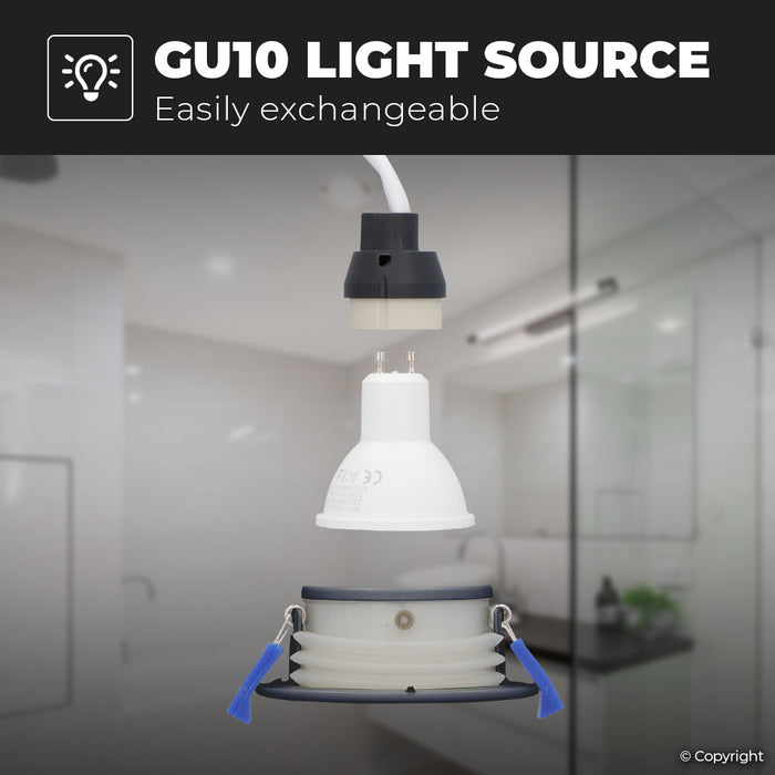 HOFTRONIC 6x  - LED Inbouwspots Badkamer IP65 Zwart