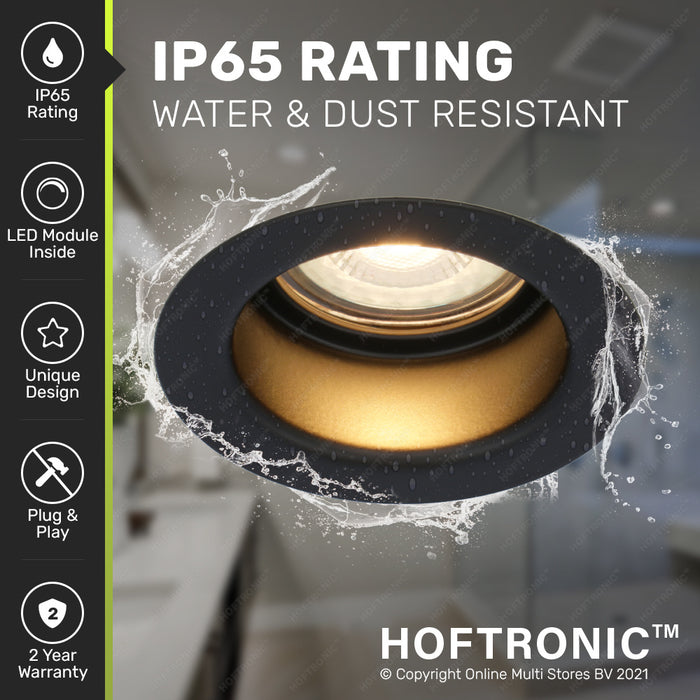HOFTRONIC 6x Mari - LED Inbouwspots Badkamer IP65 Zwart