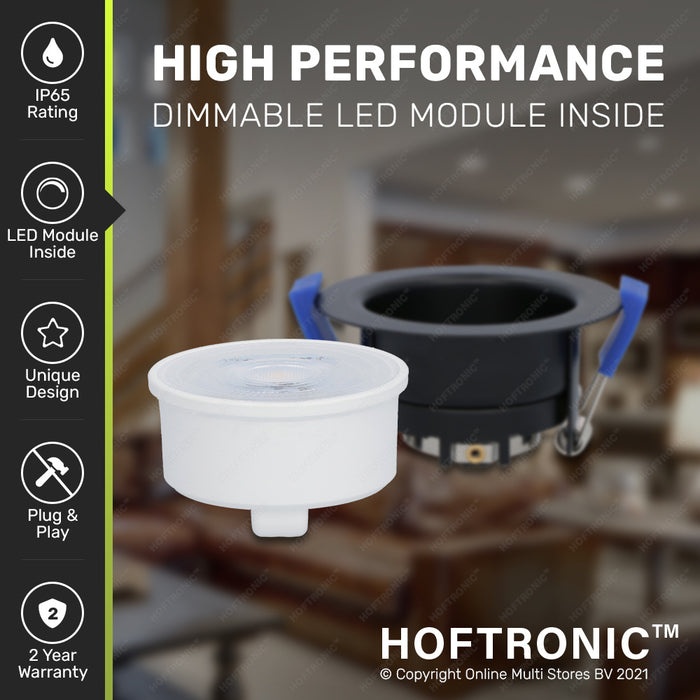 HOFTRONIC 6x Mari - LED Inbouwspots Badkamer IP65 Zwart