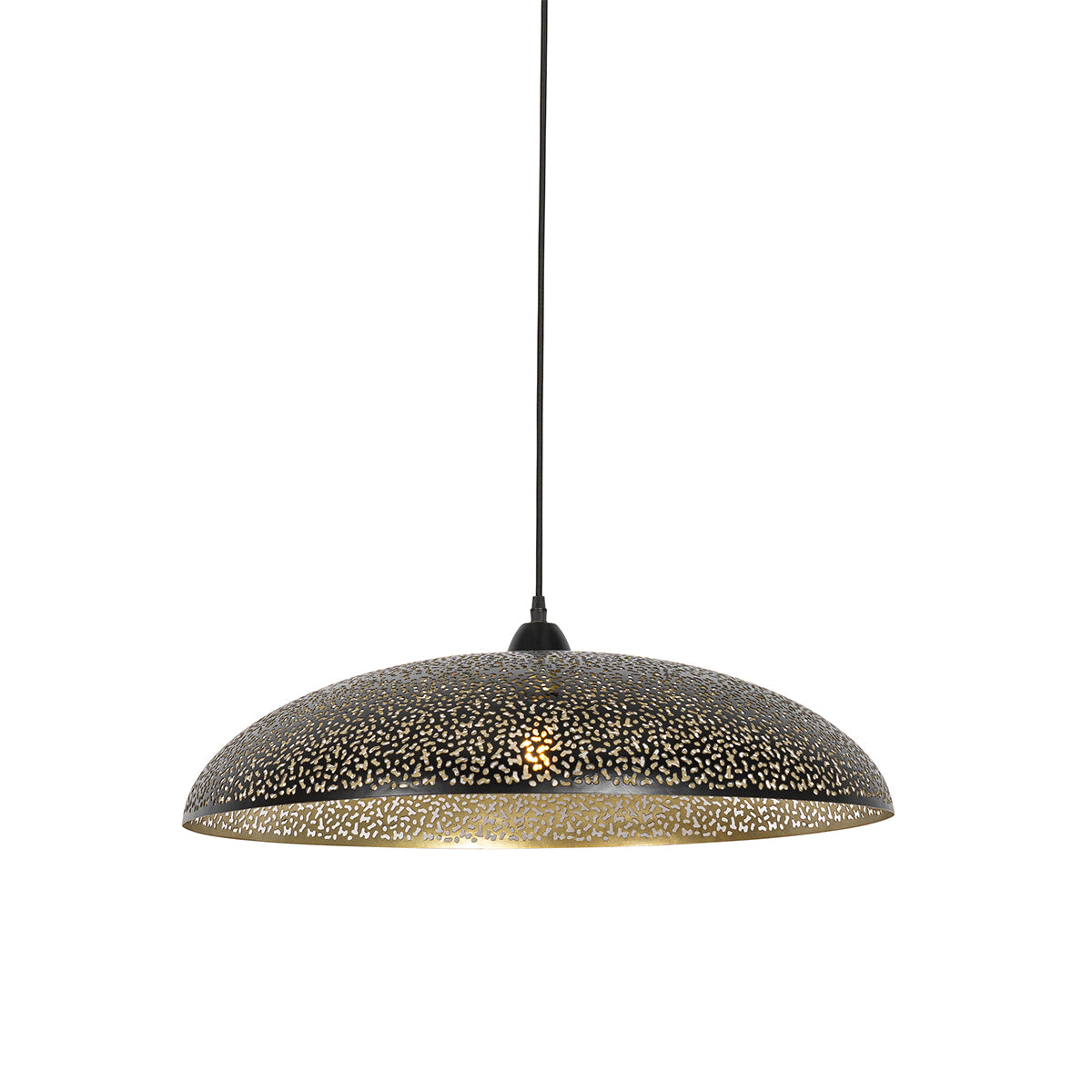 QAZQA Oosterse hanglamp zwart met goud 60 cm - Japke