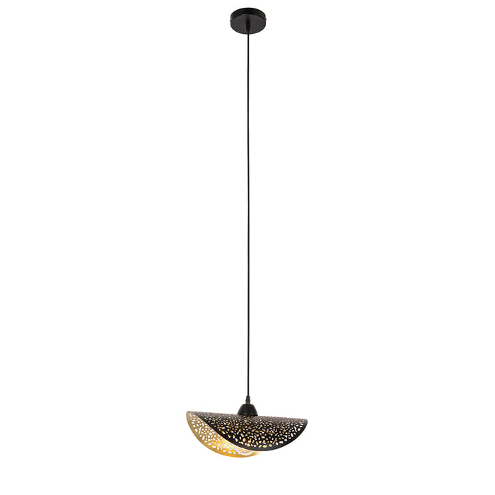 QAZQA Oosterse hanglamp zwart met goud 35 cm - Japke