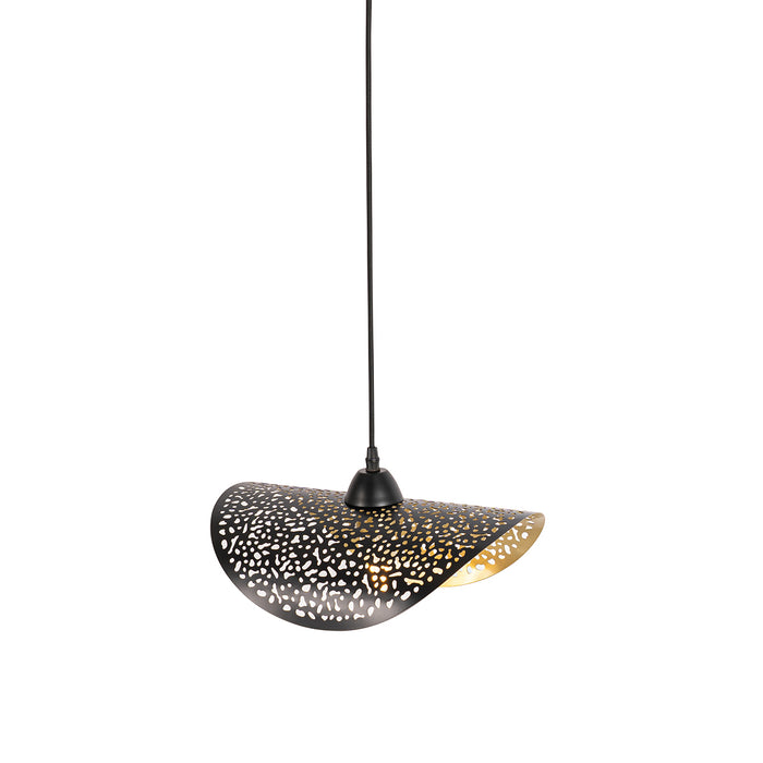 QAZQA Oosterse hanglamp zwart met goud 35 cm - Japke