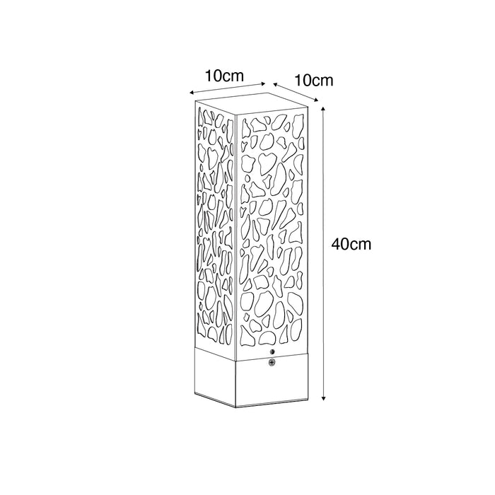 QAZQA Modern buiten paaltje zwart 40 cm IP44 - Nicole