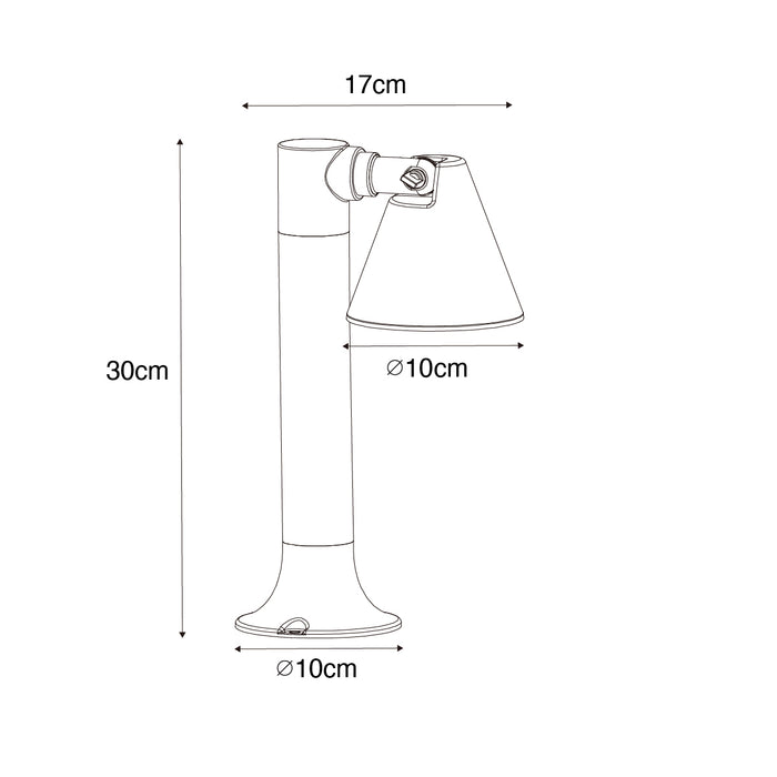 QAZQA Modern buiten paaltje roestbruin 30 cm IP44 verstelbaar - Ciara
