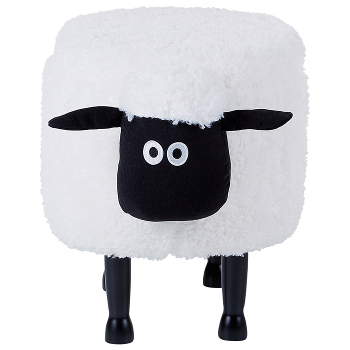 Beliani - SHEEP - Poef - Wit - Polyester