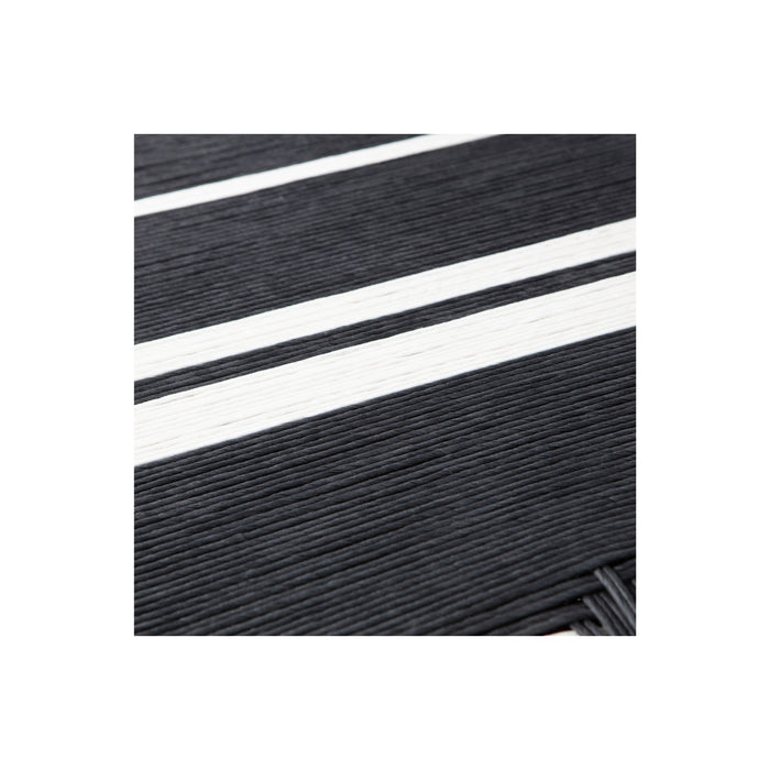 WOOOD Jessy Bankje - Mangohout|Koord - Zwart|Wit - 44x90x40