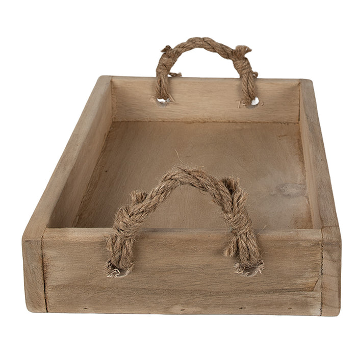 Clayre & Eef Decoratie Dienblad  37x25x7 cm Bruin Hout Rechthoek