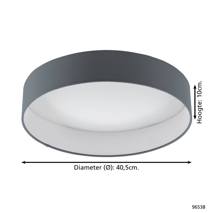 EGLO Palomaro 1 Plafondlamp - Ø 40,5cm - Wit|Antraciet - Dimbaar