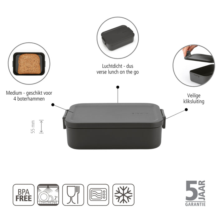 Brabantia Make & Take Lunchbox Medium - Kunststof - Dark Grey